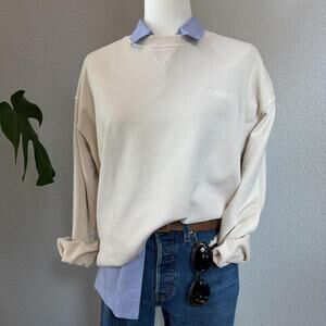 L*SPACE Cream Minimalist Crewneck Sweatshir